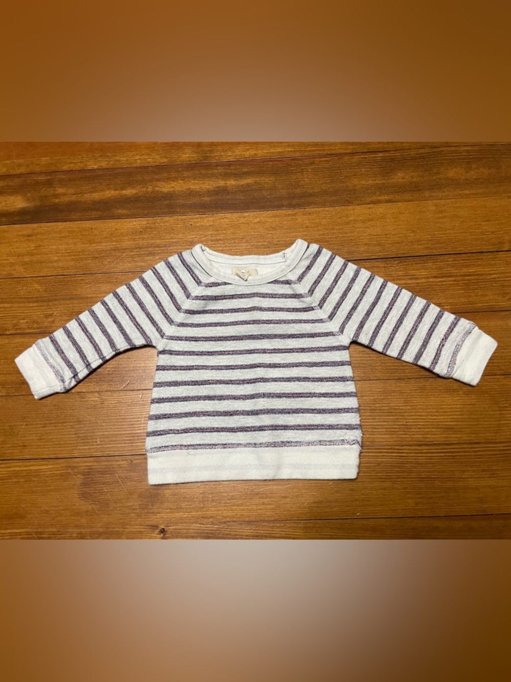 Peek Cream & Navy Striped Sweatshirt Size 6-12 Months